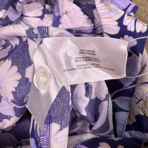 Gap Shirt Men's Large Blue White Floral Hawaiian Camp Collar Button Up NWT E841 - Picture 5 of 9